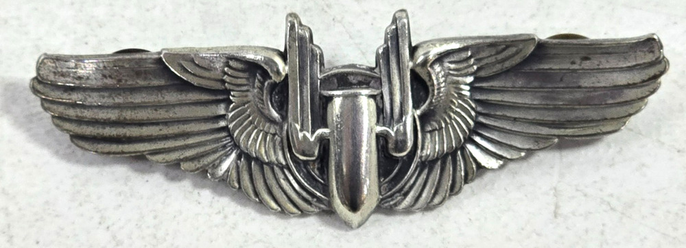 WWII US Army Air Force Sterling Silver Aerial Gunner Wings